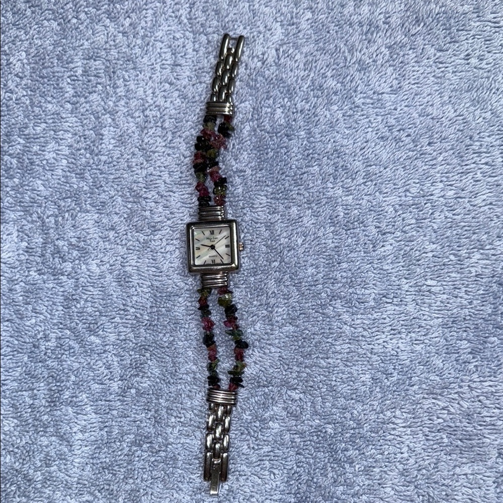 Main Line Time Elegant Silver and Black Women's Watch